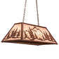 Meyda Lighting Mountain Range 33" 6-Light Rust Gros Ventre WY Island Pendant Light With Silver Mica Shade Glass