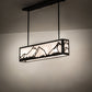 Meyda Lighting Mountain Range 34" 4-Light Solar Black Island Pendant Light With White Angelwing Idalight Shade