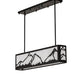 Meyda Lighting Mountain Range 34" 4-Light Solar Black Island Pendant Light With White Angelwing Idalight Shade