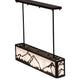 Meyda Lighting Mountain Range 34" 4-Light Solar Black Island Pendant Light With White Angelwing Idalight Shade