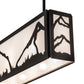 Meyda Lighting Mountain Range 34" 4-Light Solar Black Island Pendant Light With White Angelwing Idalight Shade