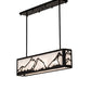 Meyda Lighting Mountain Range 34" 4-Light Solar Black Island Pendant Light With White Angelwing Idalight Shade