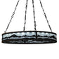 Meyda Lighting Mountain Range 42" 36-Light Black Ring Chandelier With Silver Mica Shade Glass