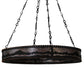 Meyda Lighting Mountain Range 42" 36-Light Black Ring Chandelier With Silver Mica Shade Glass
