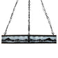 Meyda Lighting Mountain Range 42" 36-Light Black Ring Chandelier With Silver Mica Shade Glass