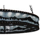 Meyda Lighting Mountain Range 42" 36-Light Black Ring Chandelier With Silver Mica Shade Glass