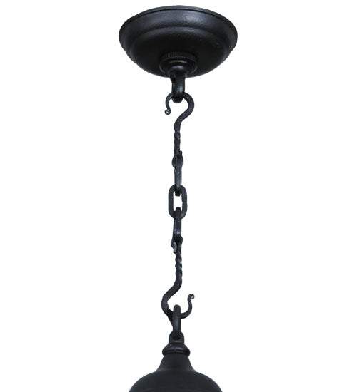 Meyda Lighting Mountain Range 42" 36-Light Black Ring Chandelier With Silver Mica Shade Glass