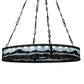 Meyda Lighting Mountain Range 42" 36-Light Black Ring Chandelier With Silver Mica Shade Glass
