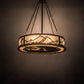 Meyda Lighting Mountain Range 44" 16-Light Dark Burnished Antique Copper Chandelier With Creme Carrare Idalight Shade and Fan