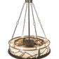 Meyda Lighting Mountain Range 44" 16-Light Dark Burnished Antique Copper Chandelier With Creme Carrare Idalight Shade and Fan
