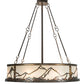 Meyda Lighting Mountain Range 44" 16-Light Dark Burnished Antique Copper Chandelier With Creme Carrare Idalight Shade and Fan