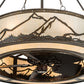 Meyda Lighting Mountain Range 44" 16-Light Dark Burnished Antique Copper Chandelier With Creme Carrare Idalight Shade and Fan
