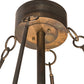 Meyda Lighting Mountain Range 44" 16-Light Dark Burnished Antique Copper Chandelier With Creme Carrare Idalight Shade and Fan