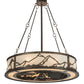 Meyda Lighting Mountain Range 44" 16-Light Dark Burnished Antique Copper Chandelier With Creme Carrare Idalight Shade and Fan