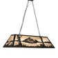 Meyda Lighting Mountain Range 48" 9-Light Textured Black Island Pendant Light With Silver Mica Shade Glass