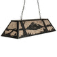 Meyda Lighting Mountain Range 48" 9-Light Textured Black Island Pendant Light With Silver Mica Shade Glass
