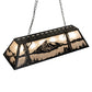Meyda Lighting Mountain Range 48" 9-Light Textured Black Island Pendant Light With Silver Mica Shade Glass