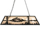 Meyda Lighting Mountain Range 48" 9-Light Textured Black Island Pendant Light With Silver Mica Shade Glass