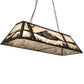 Meyda Lighting Mountain Range 48" 9-Light Textured Black Island Pendant Light With Silver Mica Shade Glass