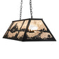 Meyda Lighting Mountain Range 48" 9-Light Textured Black Island Pendant Light With Silver Mica Shade Glass