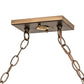 Meyda Lighting Mountain Range 61" 9-Light Antique Copper Island Pendant Light With Silver Mica Shade Glass