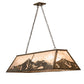 Meyda Lighting Mountain Range 61" 9-Light Antique Copper Island Pendant Light With Silver Mica Shade Glass