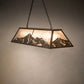 Meyda Lighting Mountain Range 61" 9-Light Antique Copper Island Pendant Light With Silver Mica Shade Glass