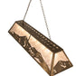 Meyda Lighting Mountain Range 61" 9-Light Antique Copper Island Pendant Light With Silver Mica Shade Glass