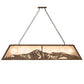 Meyda Lighting Mountain Range 61" 9-Light Antique Copper Island Pendant Light With Silver Mica Shade Glass