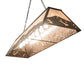 Meyda Lighting Mountain Range 61" 9-Light Antique Copper Island Pendant Light With Silver Mica Shade Glass
