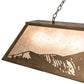 Meyda Lighting Mountain Range 61" 9-Light Antique Copper Island Pendant Light With Silver Mica Shade Glass