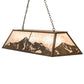 Meyda Lighting Mountain Range 61" 9-Light Antique Copper Island Pendant Light With Silver Mica Shade Glass