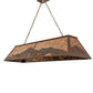 Meyda Lighting Mountain Range 61" 9-Light Oil Rubbed Bronze Island Pendant Light With Amber Mica Shade Glass