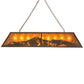 Meyda Lighting Mountain Range 61" 9-Light Oil Rubbed Bronze Island Pendant Light With Amber Mica Shade Glass