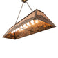 Meyda Lighting Mountain Range 61" 9-Light Oil Rubbed Bronze Island Pendant Light With Amber Mica Shade Glass