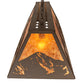 Meyda Lighting Mountain Range 61" 9-Light Oil Rubbed Bronze Island Pendant Light With Amber Mica Shade Glass