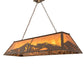 Meyda Lighting Mountain Range 61" 9-Light Oil Rubbed Bronze Island Pendant Light With Amber Mica Shade Glass