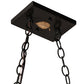 Meyda Lighting Mountain Range 61" 9-Light Timeless Bronze Island Pendant Light With Silver Mica Shade Glass