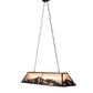 Meyda Lighting Mountain Range 61" 9-Light Timeless Bronze Island Pendant Light With Silver Mica Shade Glass