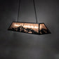 Meyda Lighting Mountain Range 61" 9-Light Timeless Bronze Island Pendant Light With Silver Mica Shade Glass