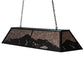 Meyda Lighting Mountain Range 61" 9-Light Timeless Bronze Island Pendant Light With Silver Mica Shade Glass