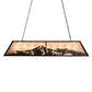 Meyda Lighting Mountain Range 61" 9-Light Timeless Bronze Island Pendant Light With Silver Mica Shade Glass
