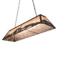 Meyda Lighting Mountain Range 61" 9-Light Timeless Bronze Island Pendant Light With Silver Mica Shade Glass