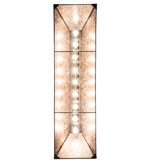 Meyda Lighting Mountain Range 61" 9-Light Timeless Bronze Island Pendant Light With Silver Mica Shade Glass