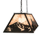 Meyda Lighting Mountain Range 61" 9-Light Timeless Bronze Island Pendant Light With Silver Mica Shade Glass