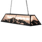 Meyda Lighting Mountain Range 61" 9-Light Timeless Bronze Island Pendant Light With Silver Mica Shade Glass