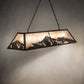 Meyda Lighting Mountain Range 72323 61" 9-Light Timeless Bronze Island Pendant Light With Silver Mica Shade Glass