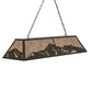 Meyda Lighting Mountain Range 72323 61" 9-Light Timeless Bronze Island Pendant Light With Silver Mica Shade Glass