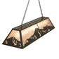 Meyda Lighting Mountain Range 72323 61" 9-Light Timeless Bronze Island Pendant Light With Silver Mica Shade Glass