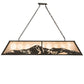 Meyda Lighting Mountain Range 72323 61" 9-Light Timeless Bronze Island Pendant Light With Silver Mica Shade Glass